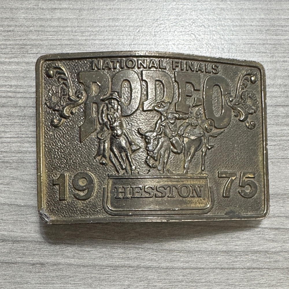 Vintage Hesston Rodeo Belt Buckle